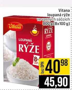 Vitana loupaná rýže vevarných sáčcích 800g (8x100 g) 