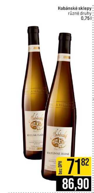 Habánské sklepy různé druhy 0,75l