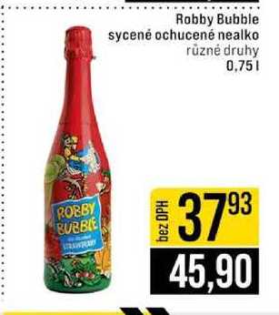 Robby Bubble sycené ochucené nealko různé druhy 0,75l