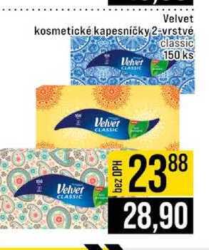 Velvet kosmetické kapesníčky 2-vrstvé