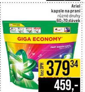 Ariel kapsle na prani různé druhy 60-70 dávek 