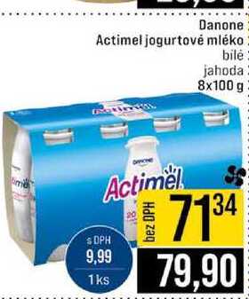 Danone Actimel jogurtové mléko bilé jahoda 8x100 g  v akci