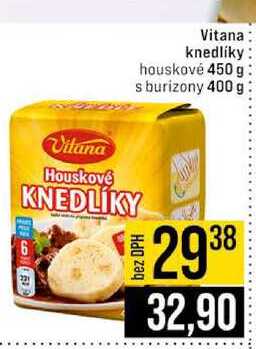 Vitana knedlíky houskové 450 g s burizony 400 g 