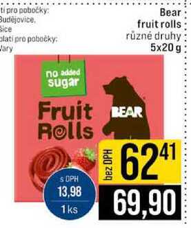Bear fruit rolls různé druhy 5x20 g 
