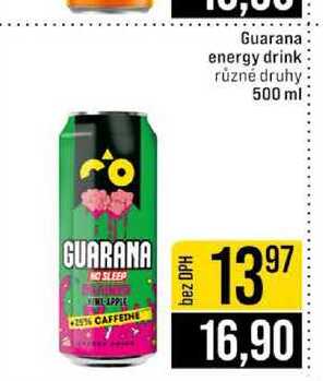 Guarana energy drink různé druhy 500 ml 