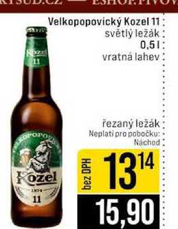 Velkopopovický Kozel 11 světlý ležák 0,5l