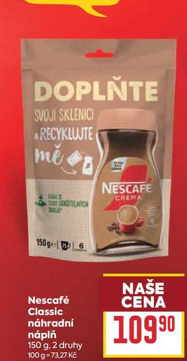 Nescafé Classic náhradní náplň 150 g