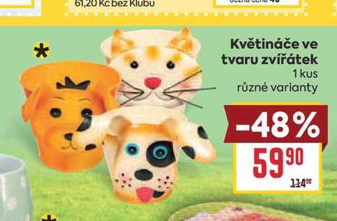 Květináče ve tvaru zvířátek 1 kus