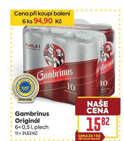 Gambrinus Originál 6x 0,51, plech