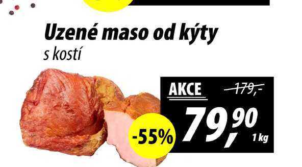 Uzené maso od kýty s kostí, 1 kg 