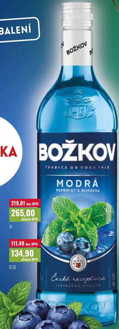BOŽKOV MODRÁ 0,5l, 1l