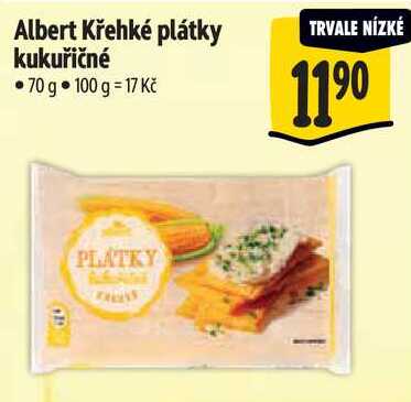 Albert Křehké plátky kukuřičné, 70 g