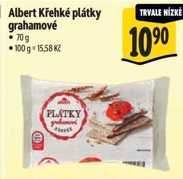 Albert Křehké plátky grahamové, 70 g