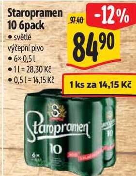 Staropramen 10 6pack, 6x 0,5 l