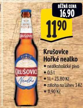 Krušovice Hořké nealko, 0,5 l