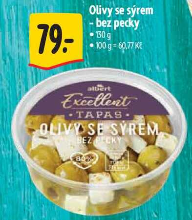 Olivy se sýrem - bez pecky, 130 g