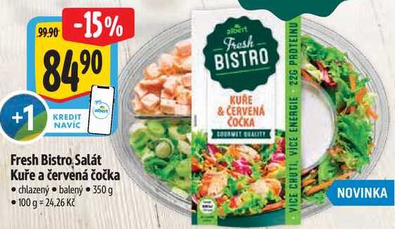 Fresh Bistro Salát Kuře a červená čočka, 350 g