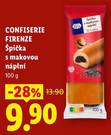 CONFISERIE FIRENZE Špička s makovou náplní, 100 g