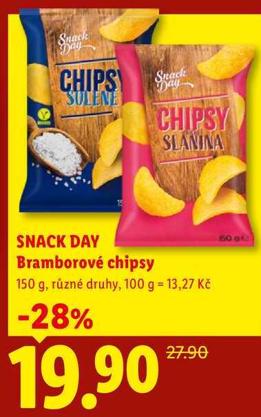SNACK DAY Bramborové chipsy, 150 g