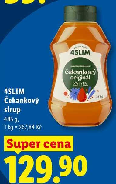 4SLIM Čekankový sirup, 485 g