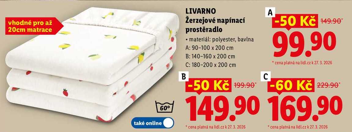 LIVARNO Žerzejové napínací prostěradlo 