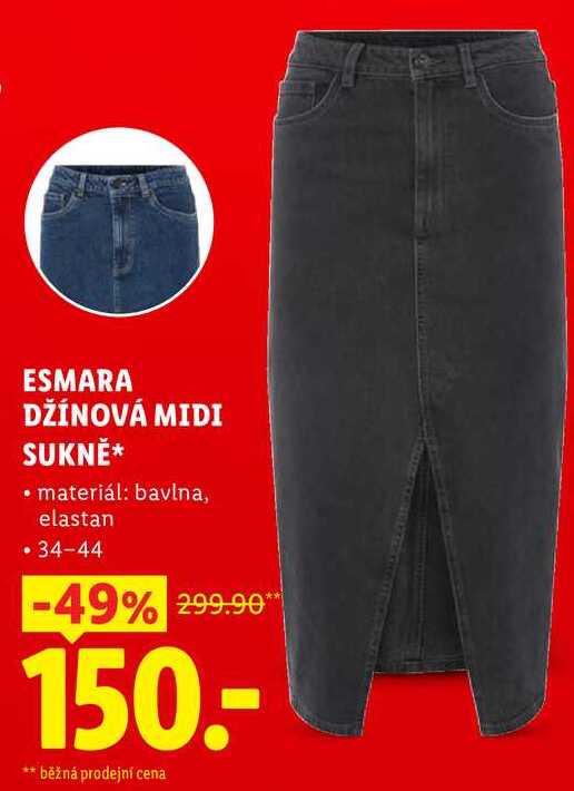 ESMARA DŽÍNOVÁ MIDI SUKNĚ