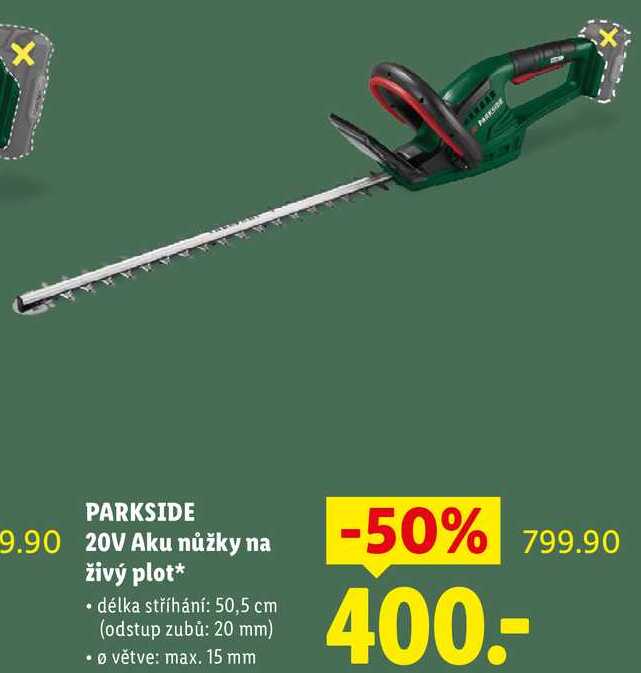 PARKSIDE 20V Aku nůžky na živý plot