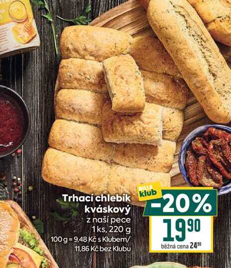 Trhací chlebík kváskový z naší pece 1ks, 220 g