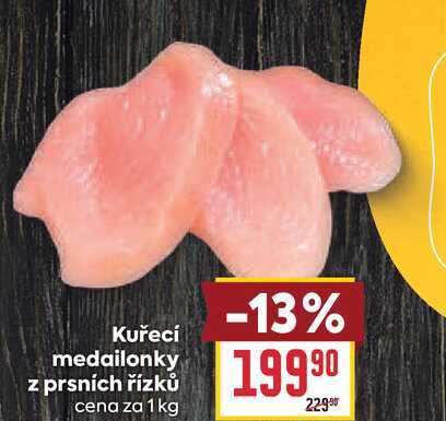 Kuřecí medailonky z prsních řízků cena za 1 kg
