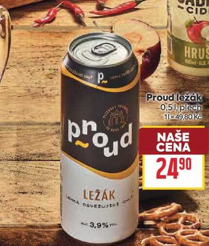 Proud ležák 0,51, plech