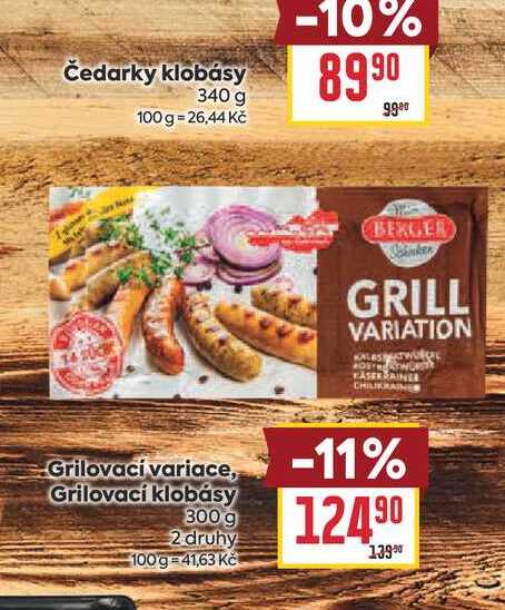 Grilovaci variace, Grilovací klobásy 300 g