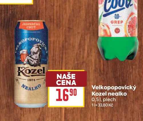 Velkopopovický Kozel nealko 0,51, plech