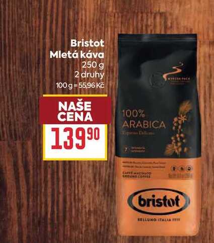 Bristot Mletá káva 250 g 