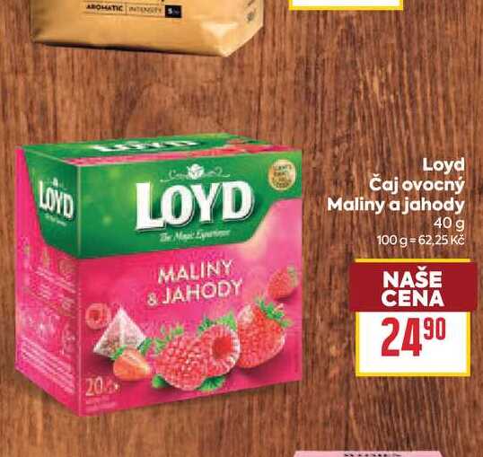 Loyd Čaj ovocný Maliny a jahody 40 g