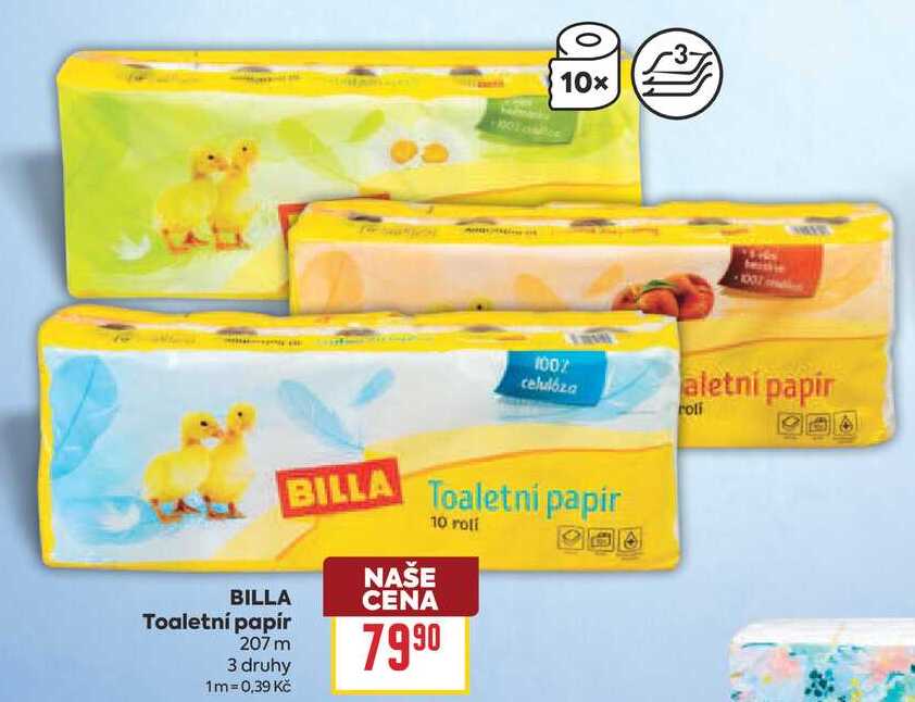 BILLA Toaletní papír 207m