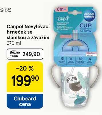 Canpol Nevylévací hrneček se slámkou a závažím, 270 ml 