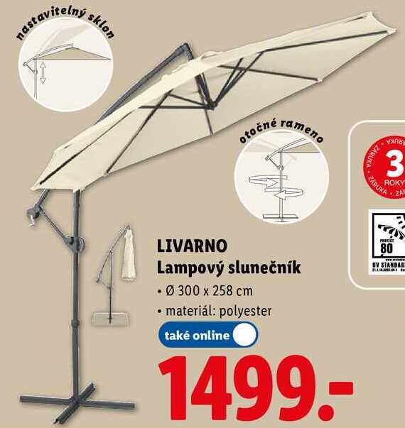 LIVARNO Lampový slunečník 