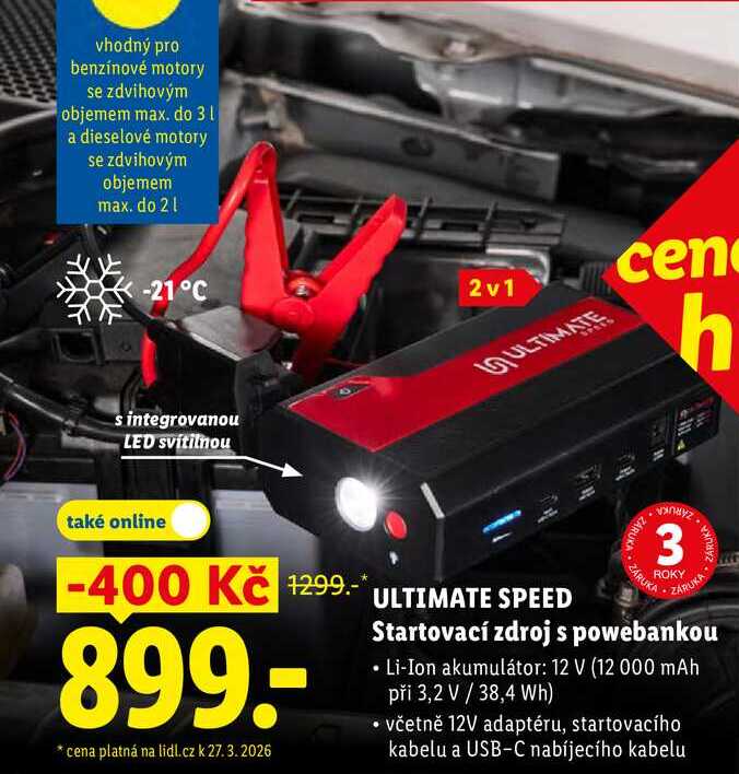 ULTIMATE SPEED Startovací zdroj s powebankou 
