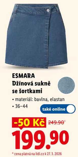 ESMARA Džínová sukně se šortkami 