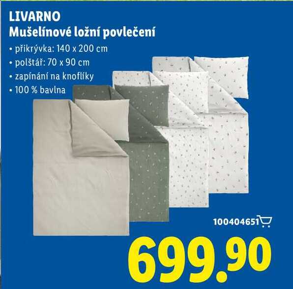 LIVARNO Mušelínové ložní povlečení 