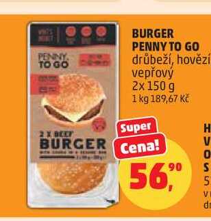 BURGER PENNY TO GO, 2x 150 g