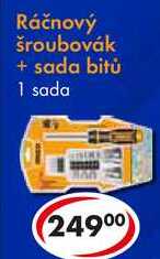 Ráčnový šroubovák + sada bitů 