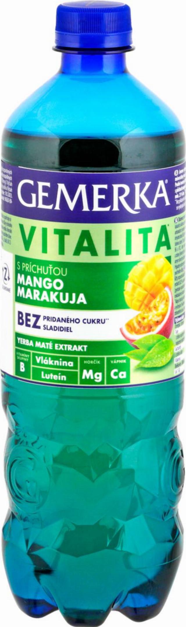 Gemerka Vitalita Ochucená minerální voda příchuť mango a marakuja