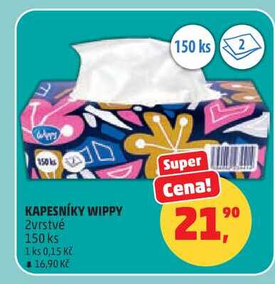 KAPESNÍKY WIPPY, 150 ks