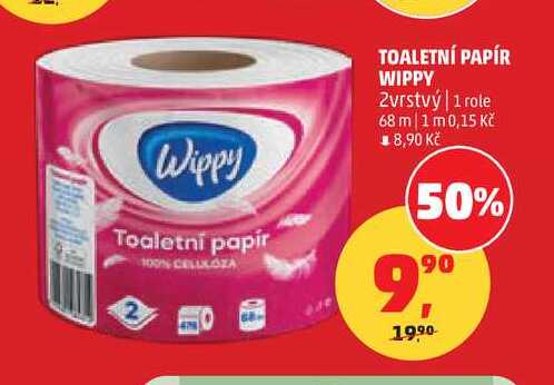 TOALETNÍ PAPÍR WIPPY, 1 role 