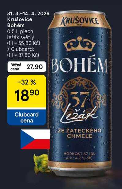 Krušovice Bohém, 0.5 l, plech  