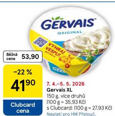 Gervais XL, 150 g, více druhů