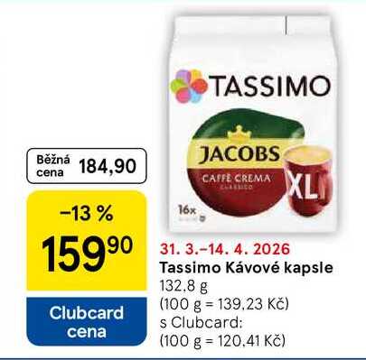 Tassimo Kávové kapsle, 132.8 g