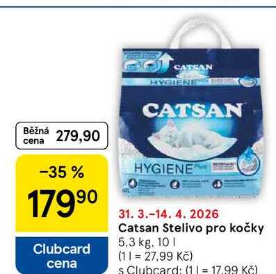 Catsan Stelivo pro kočky, 5,3 kg, 10 I