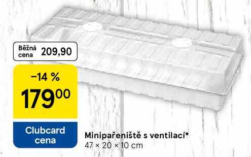 Minipařeniště s ventilaci, 47 × 20 x 10 cm